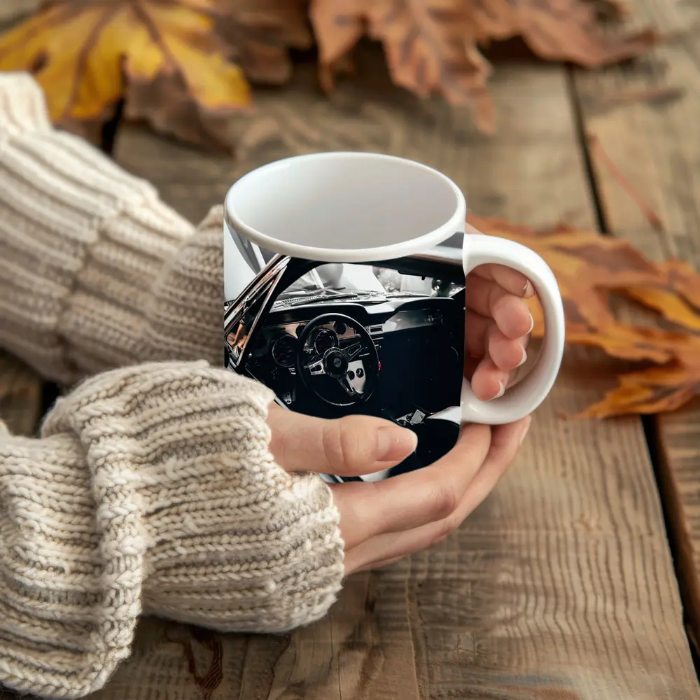 Classic Car Interior Black Steering Wheel – Mugs