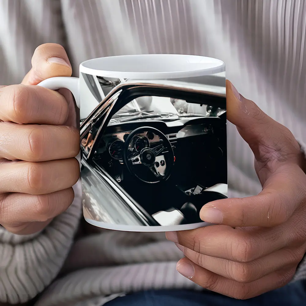 Classic Car Interior Black Steering Wheel – Mugs