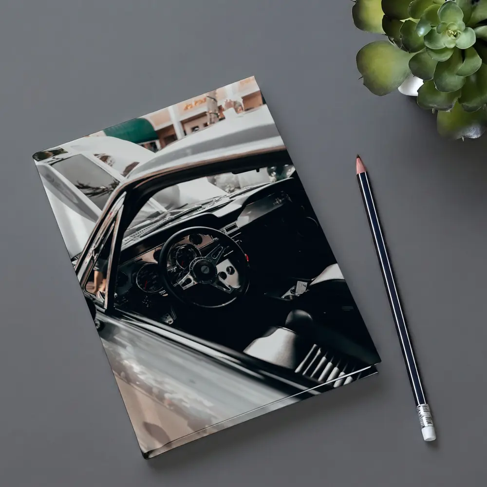 Classic Car Interior Black Steering Wheel – Notebooks