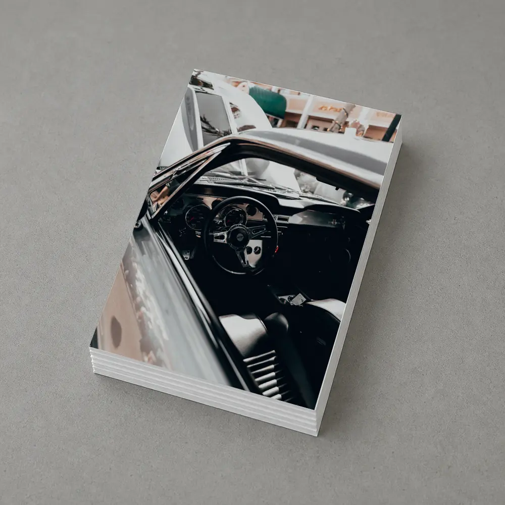 Classic Car Interior Black Steering Wheel – Postcards