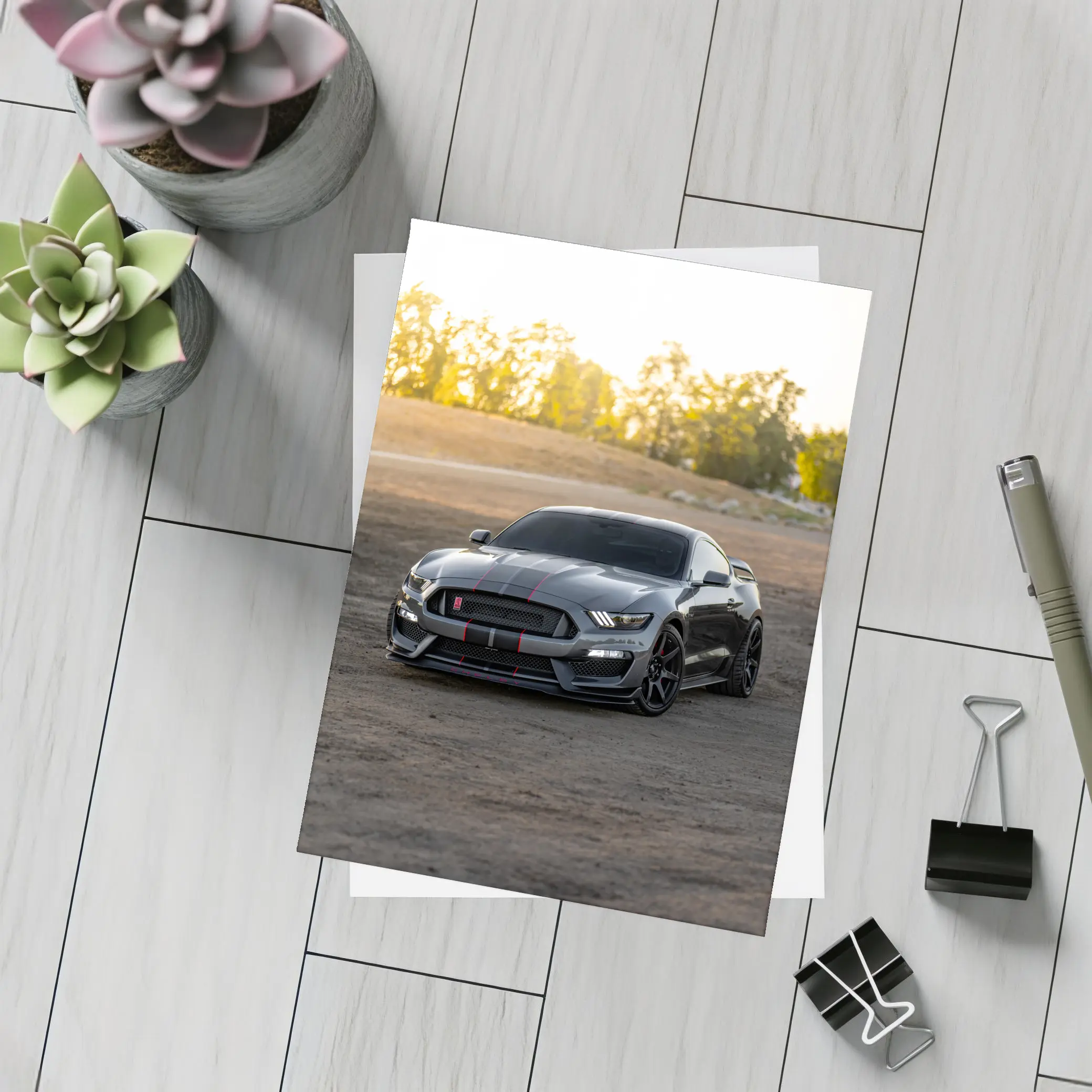 Ford Mustang Shelby GT350 Dirt Road Sunset – Postcards