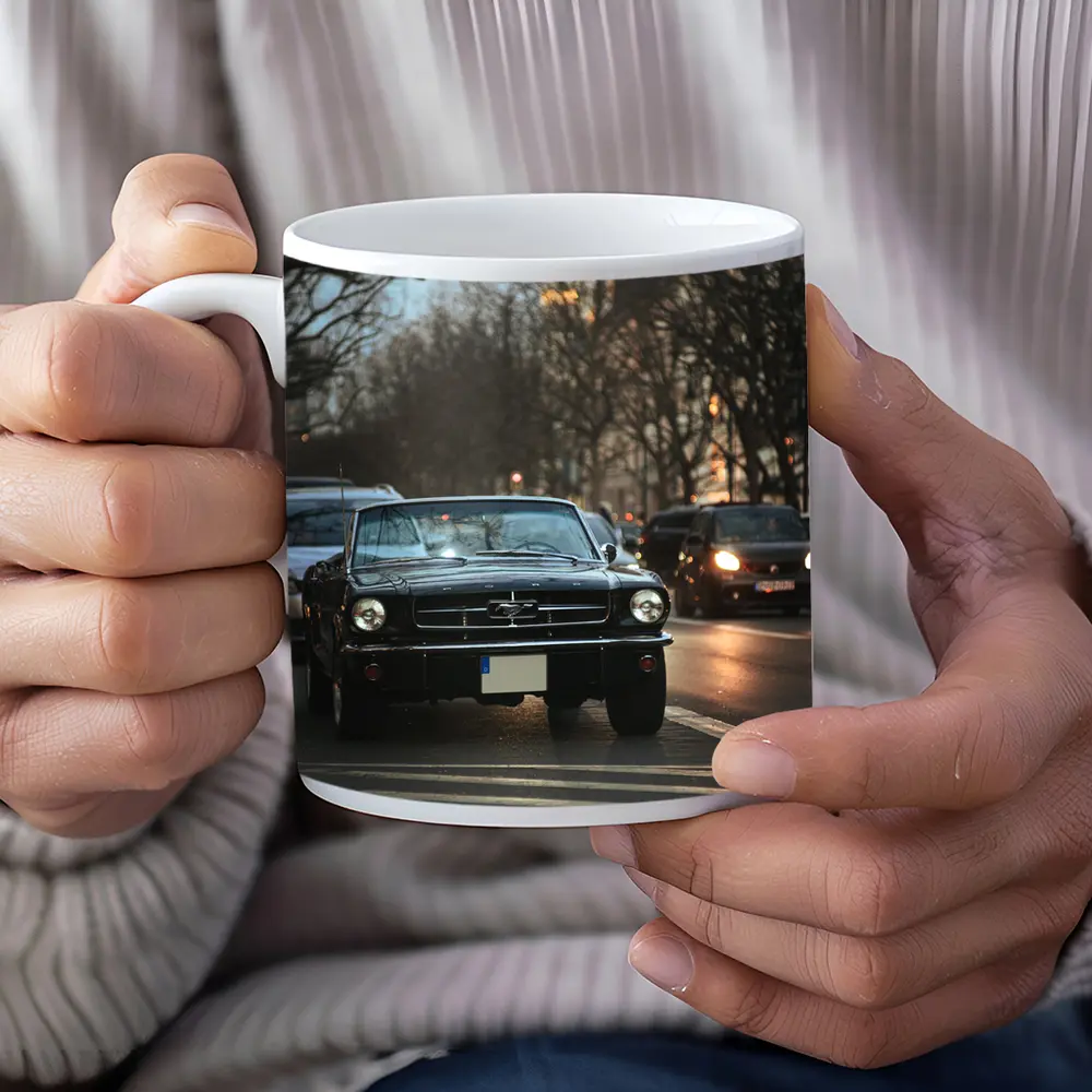 Black Ford Mustang Classic City Street – Mugs