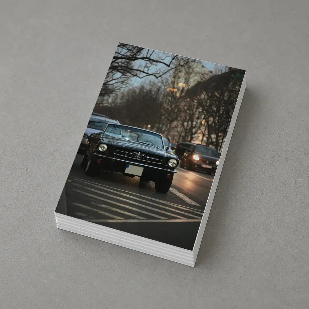 Black Ford Mustang Classic City Street – Postcards