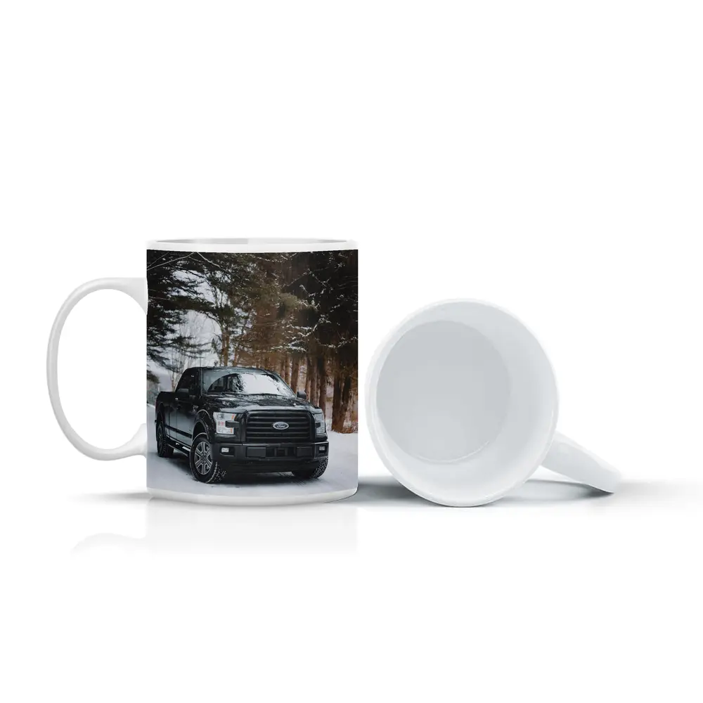 Ford F-Series Black Truck Snowy Forest – Mugs