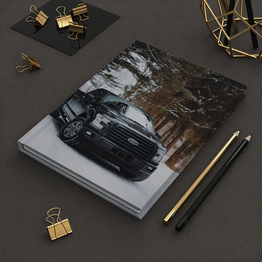 Ford F-Series Black Truck Snowy Forest – Notebooks