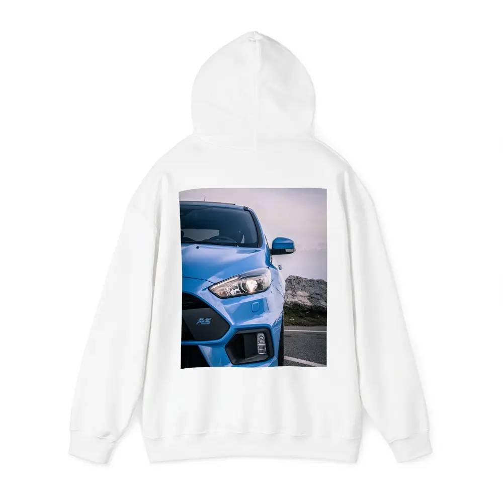 Ford Focus RS Blue Front Close Up – Hoodies
