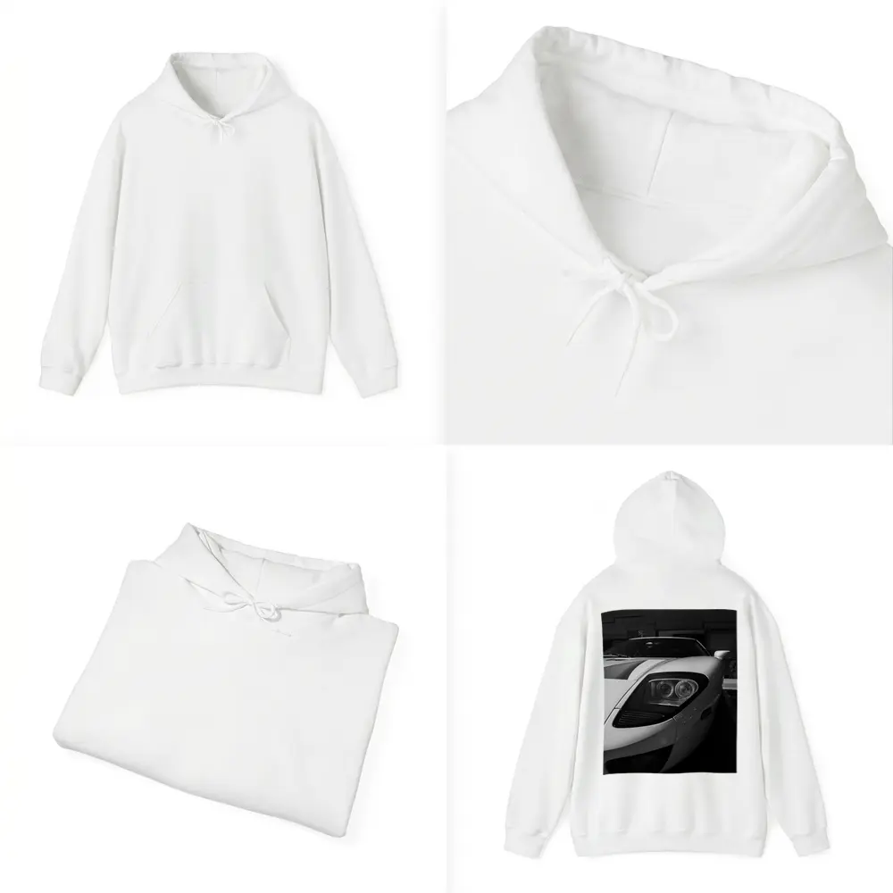 Ford GT White Supercar Black White Photo – Hoodies