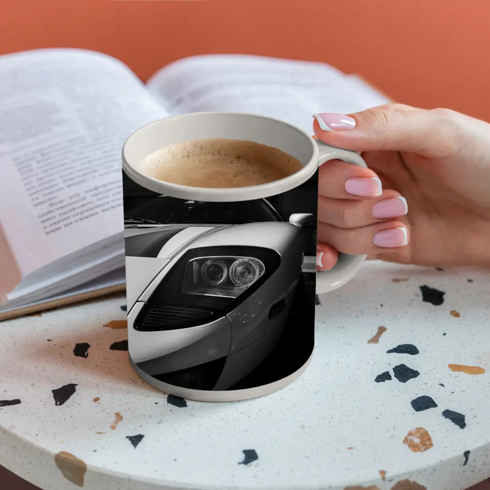 Ford GT White Supercar Black White Photo – Mugs