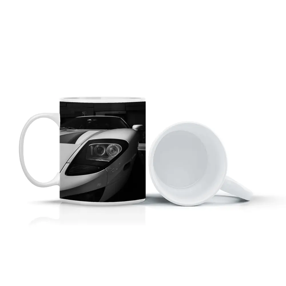 Ford GT White Supercar Black White Photo – Mugs