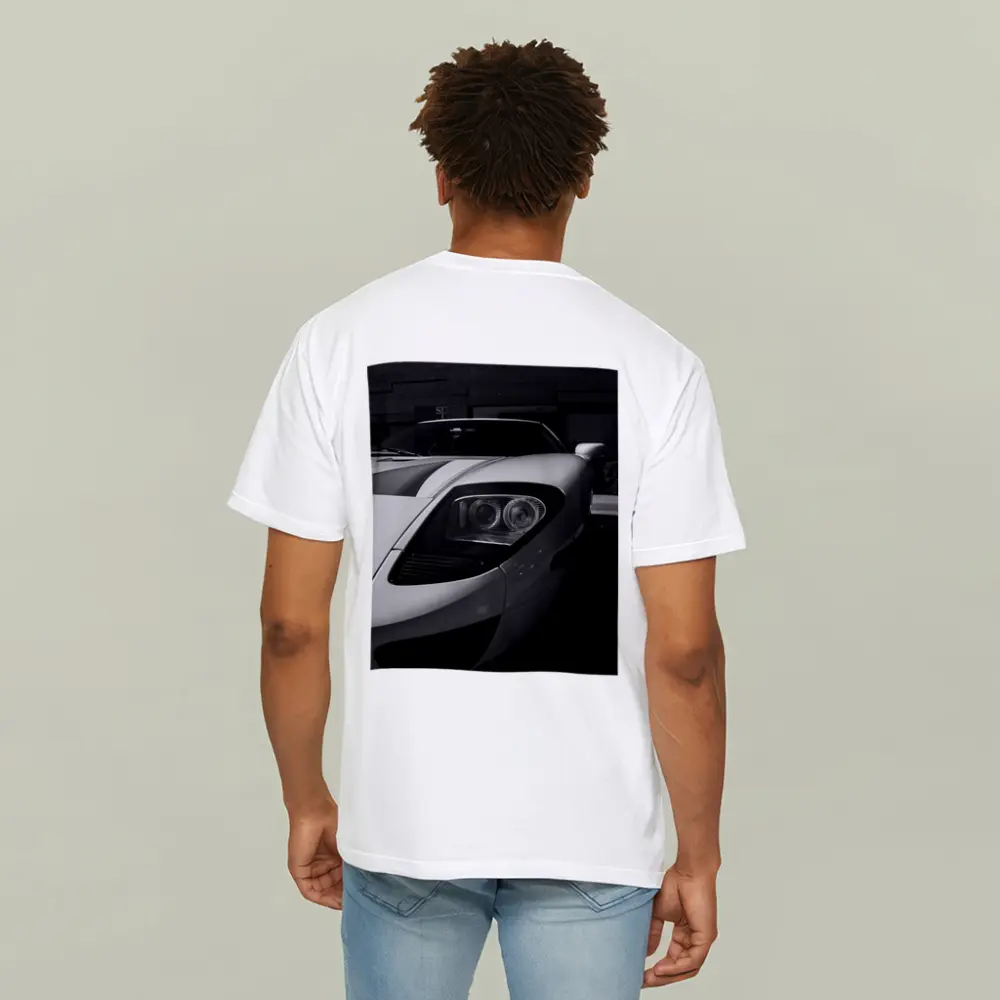Ford GT White Supercar Black White Photo – T-Shirts