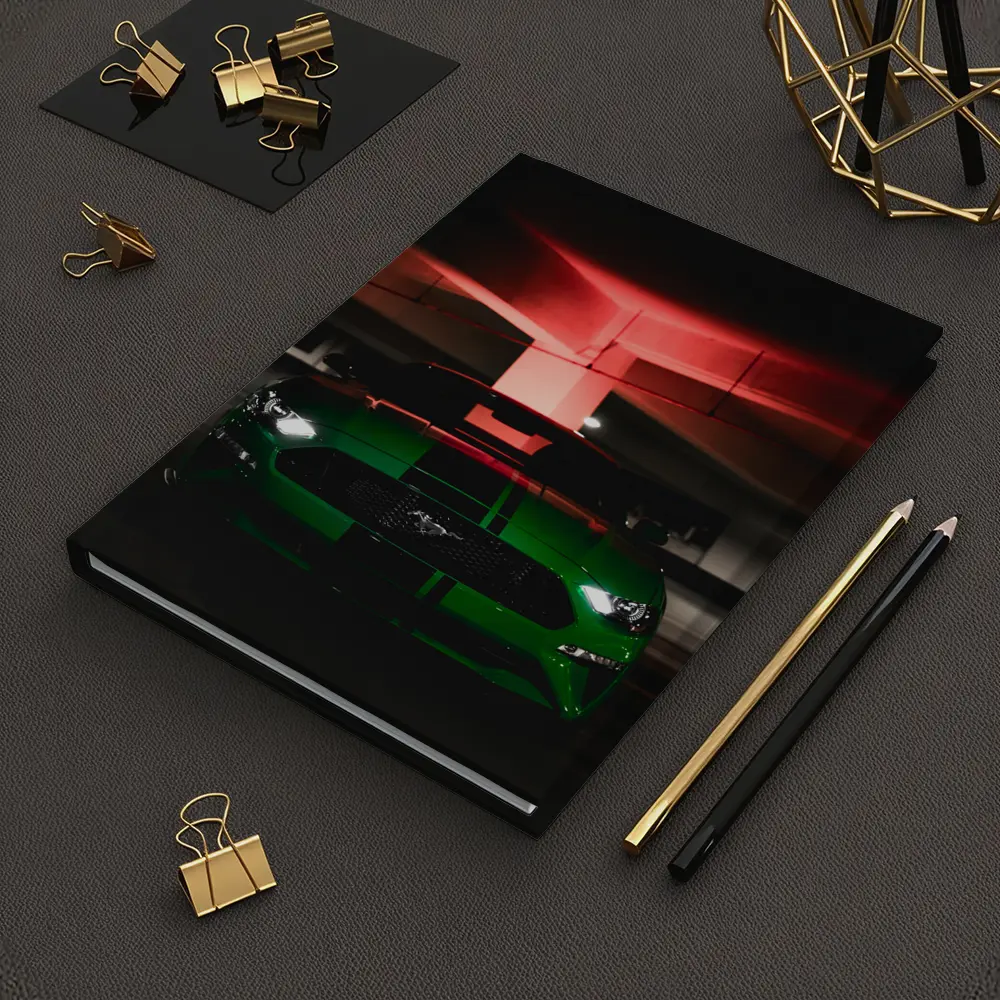 Ford Mustang Green Muscle Car Dark Garage – Notebooks
