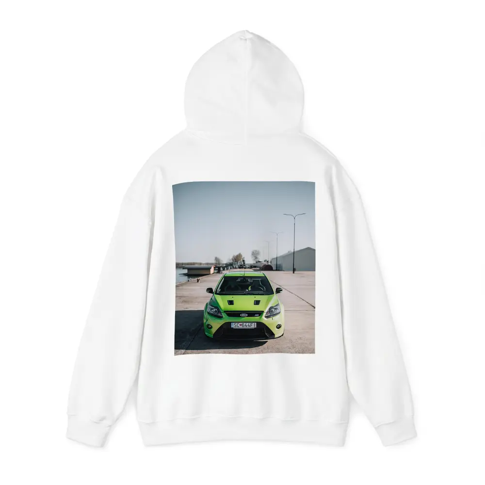 Ford Focus RS Green Front View Dockside – Hoodies