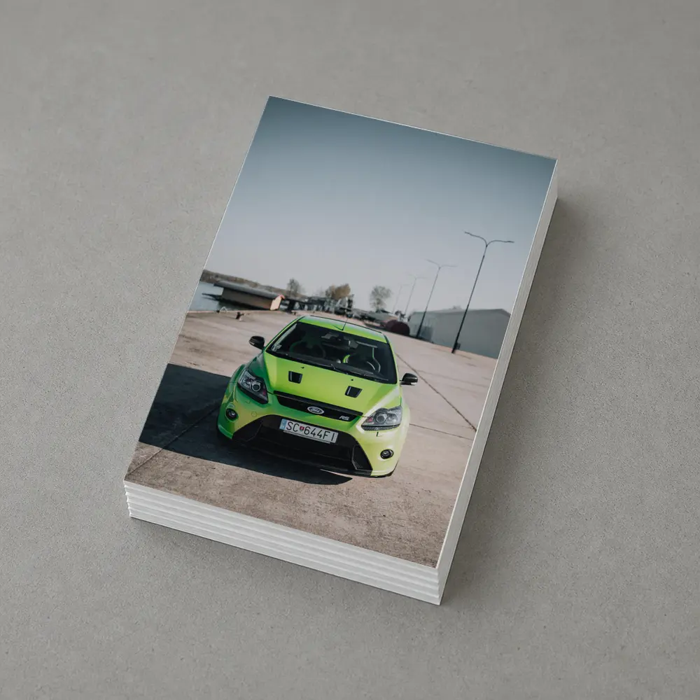 Ford Focus RS Green Front View Dockside – Postcards