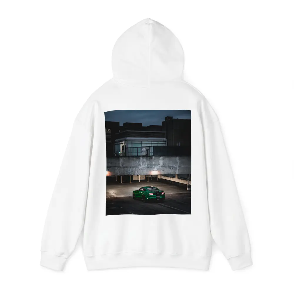 Green Ford Mustang GT Dark Parking Lot – Hoodies