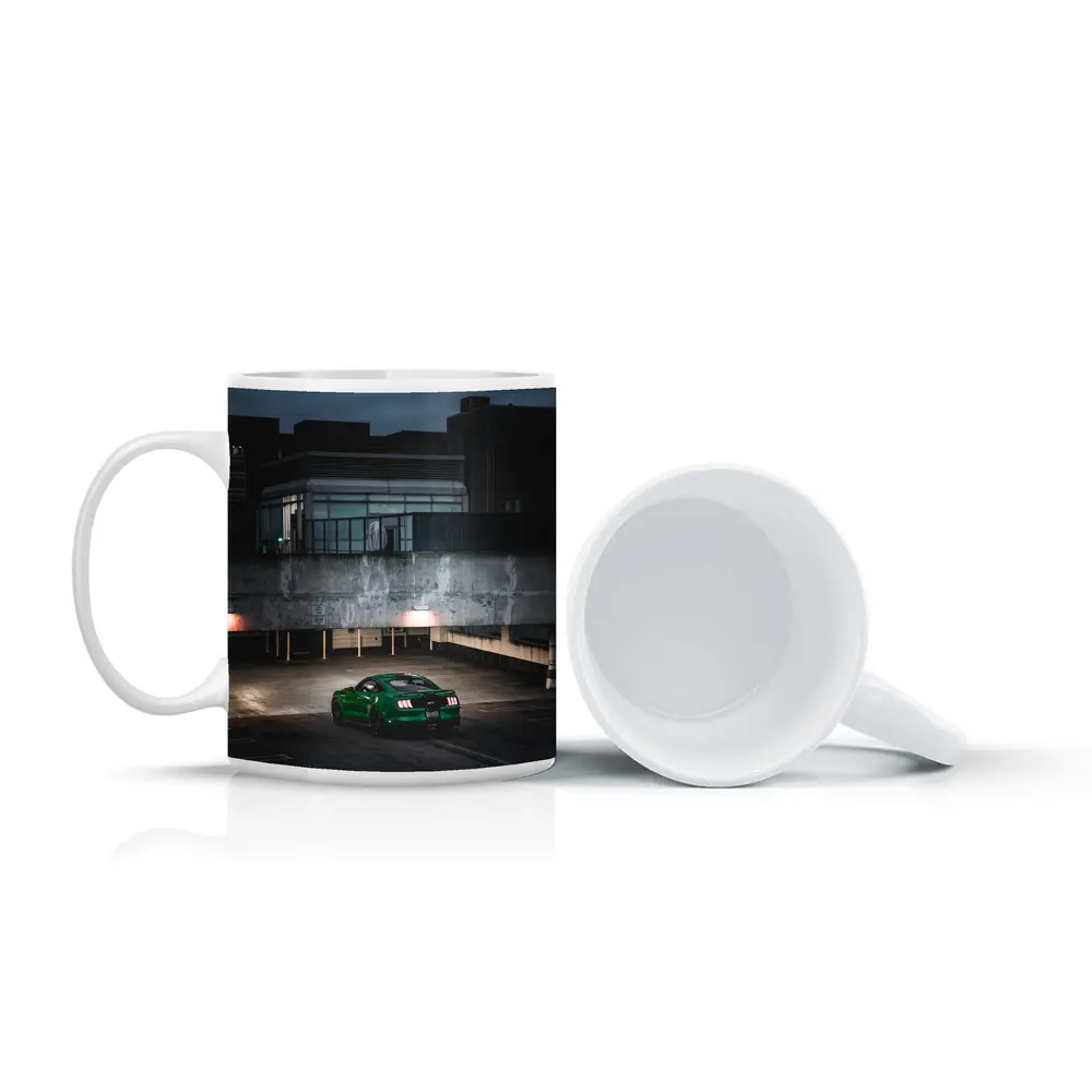 Green Ford Mustang GT Dark Parking Lot – Mugs