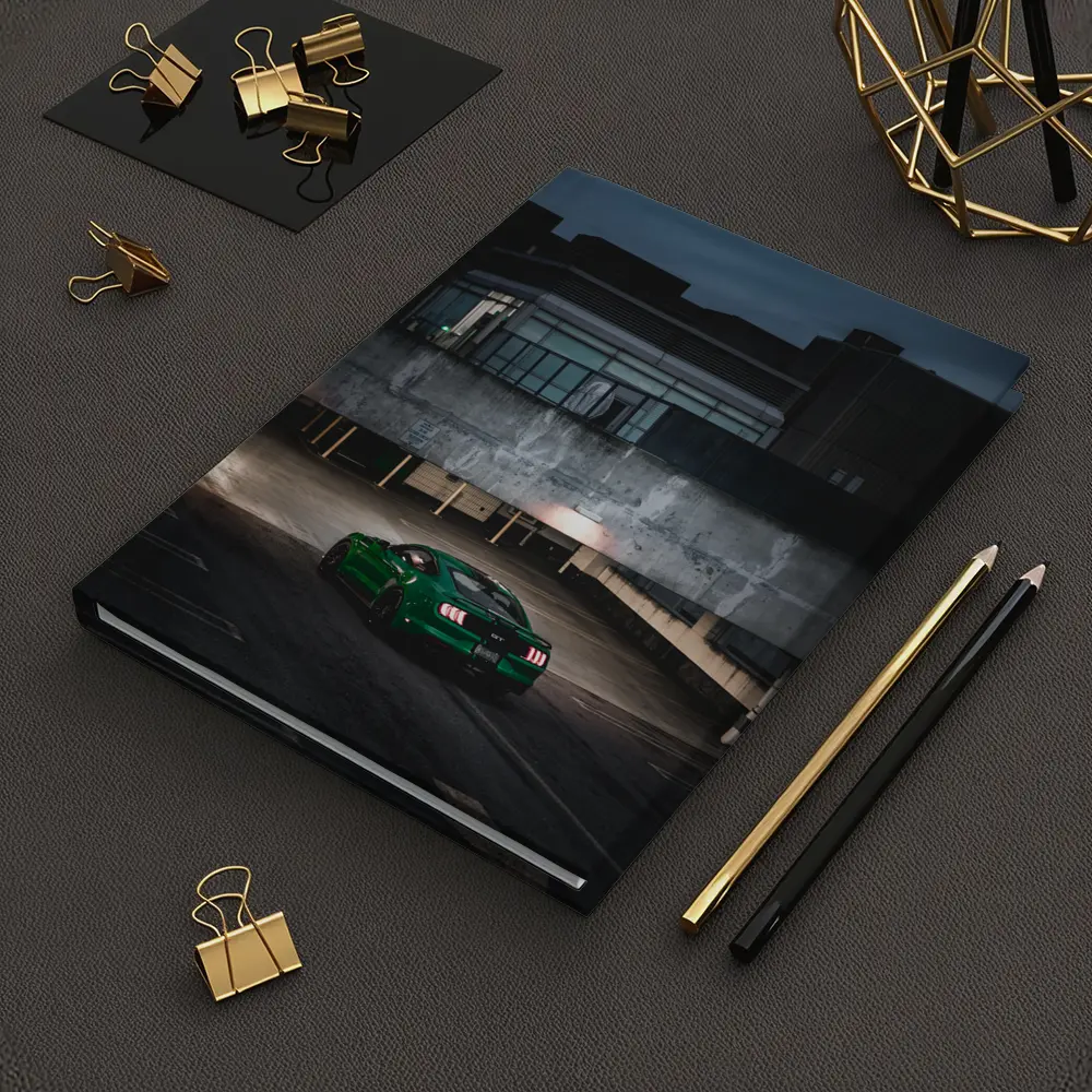 Green Ford Mustang GT Dark Parking Lot – Notebooks