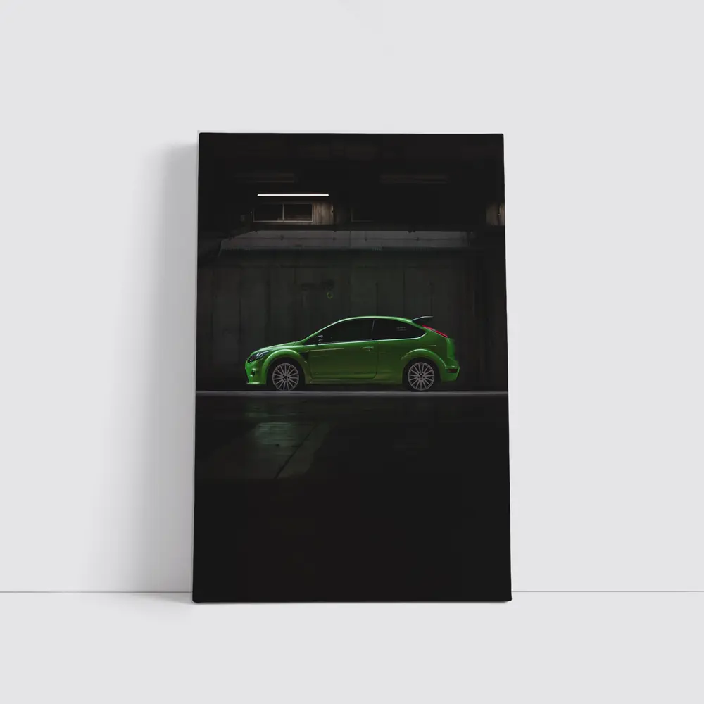 Ford Focus RS Green Car Dark Garage – Wall Art