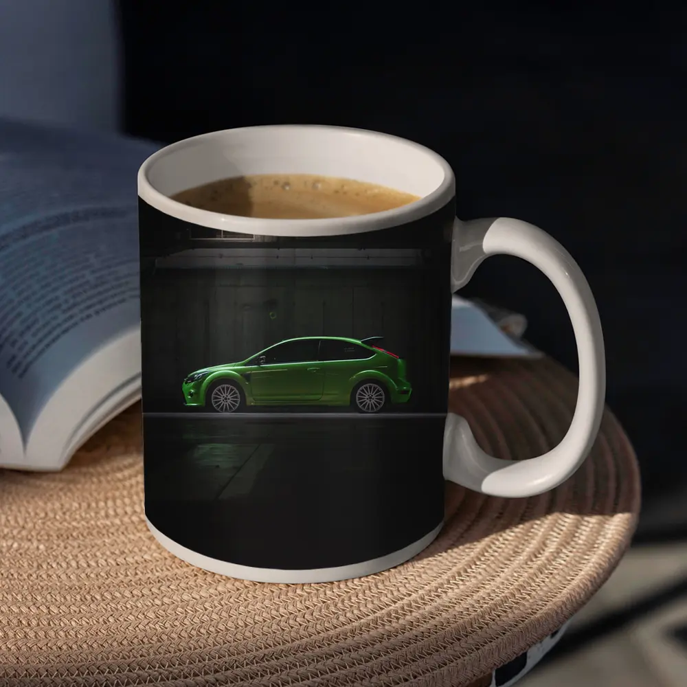 Ford Focus RS Green Car Dark Garage – Mugs