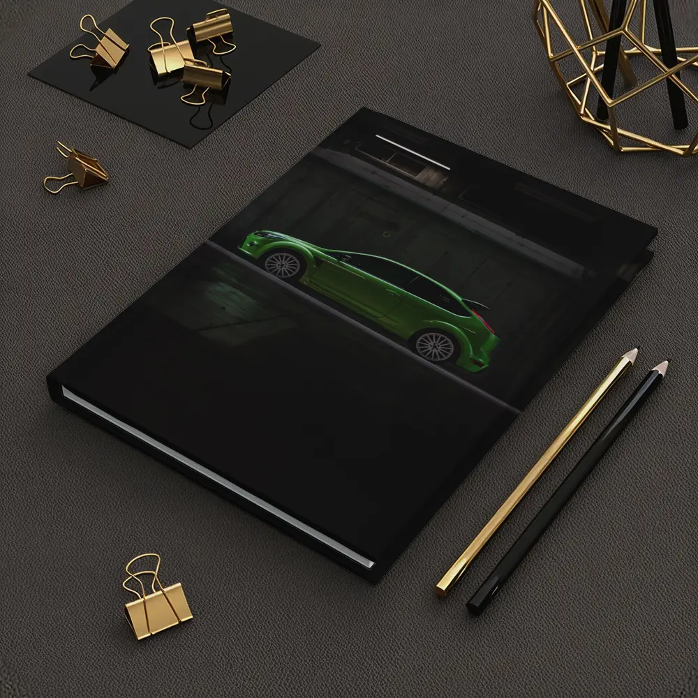 Ford Focus RS Green Car Dark Garage – Notebooks