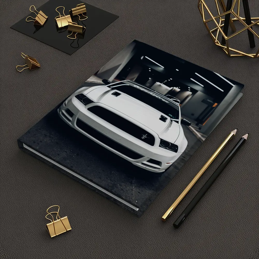White Ford Mustang Boss Parking Garage Night – Notebooks