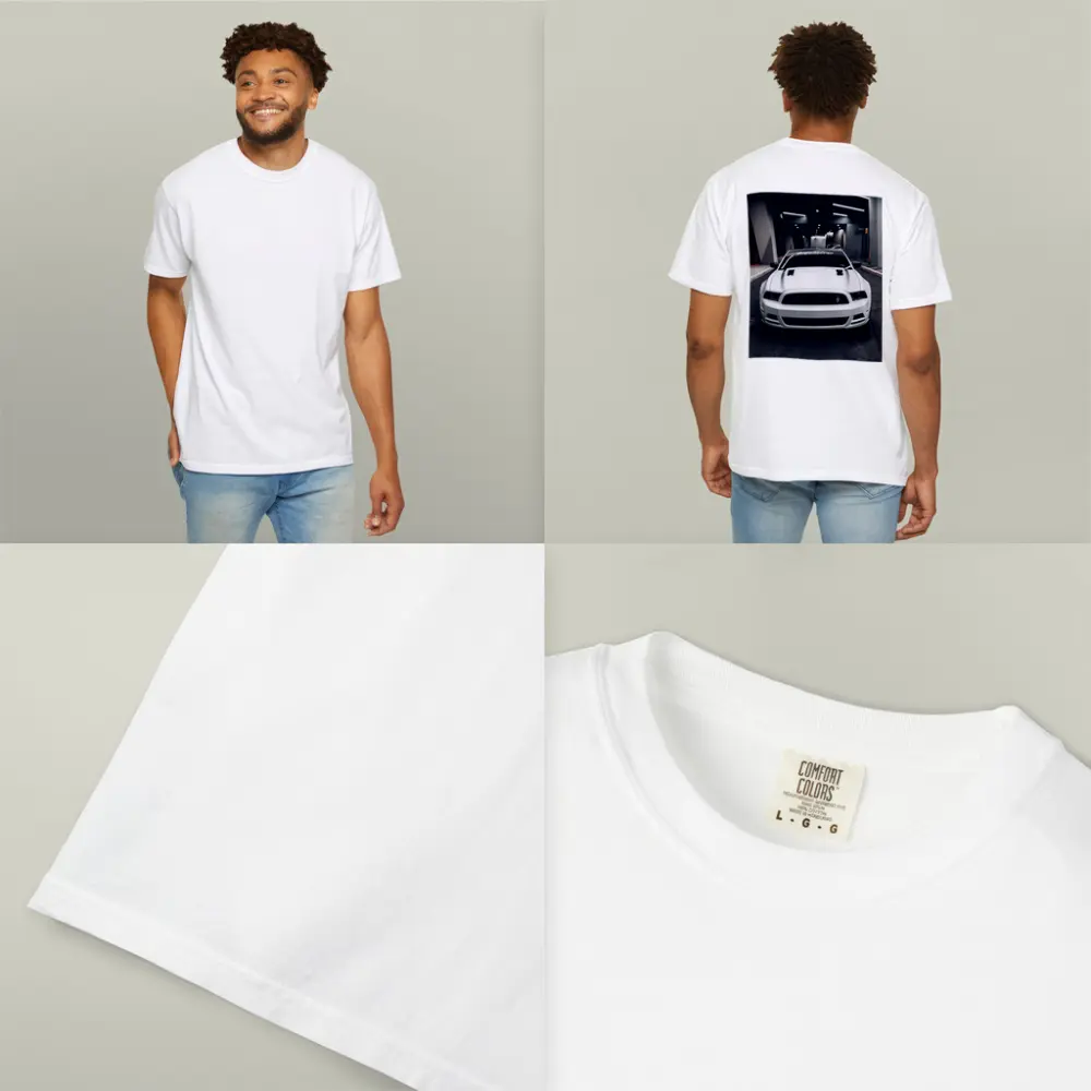 White Ford Mustang Boss Parking Garage Night – T-Shirts