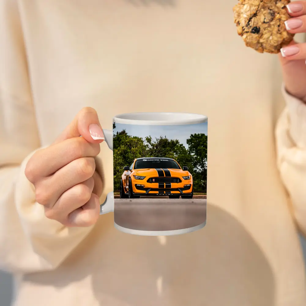 Ford Mustang Shelby GT350 Orange Street Shot – Mugs