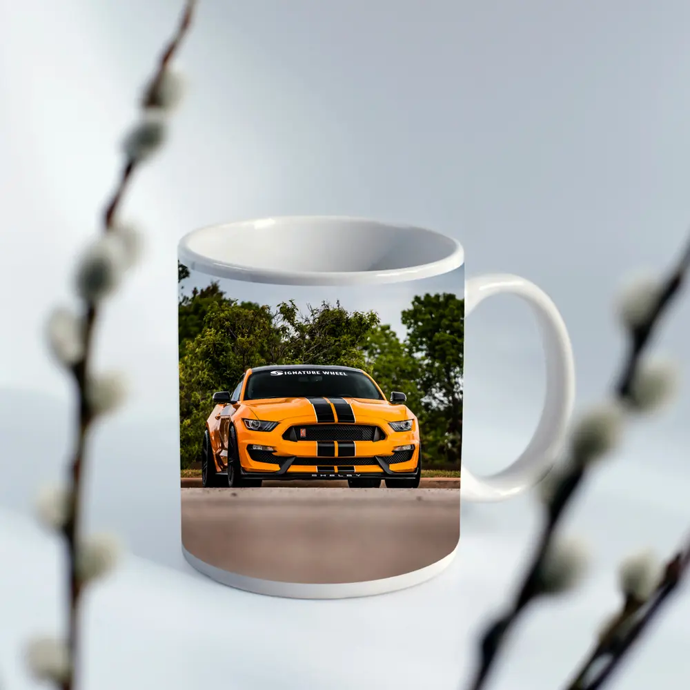 Ford Mustang Shelby GT350 Orange Street Shot – Mugs
