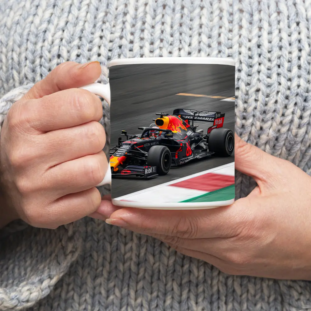 Red Bull Racing Formula One Car On Track – Mugs