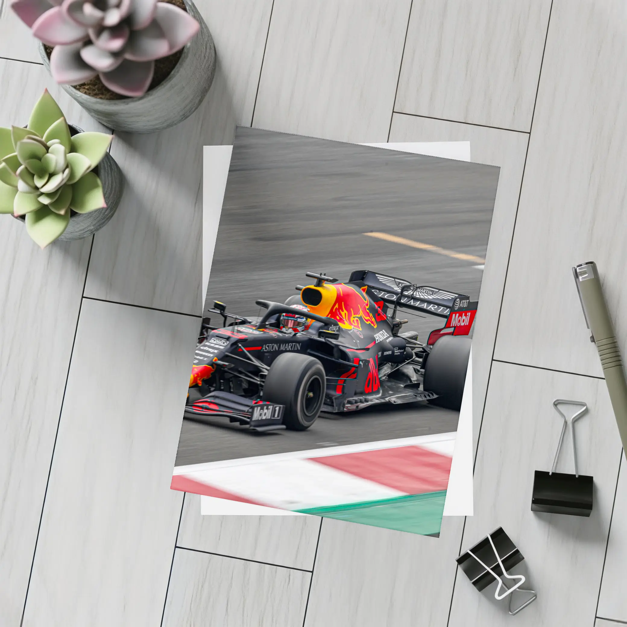 Red Bull Racing Formula One Car On Track – Postcards