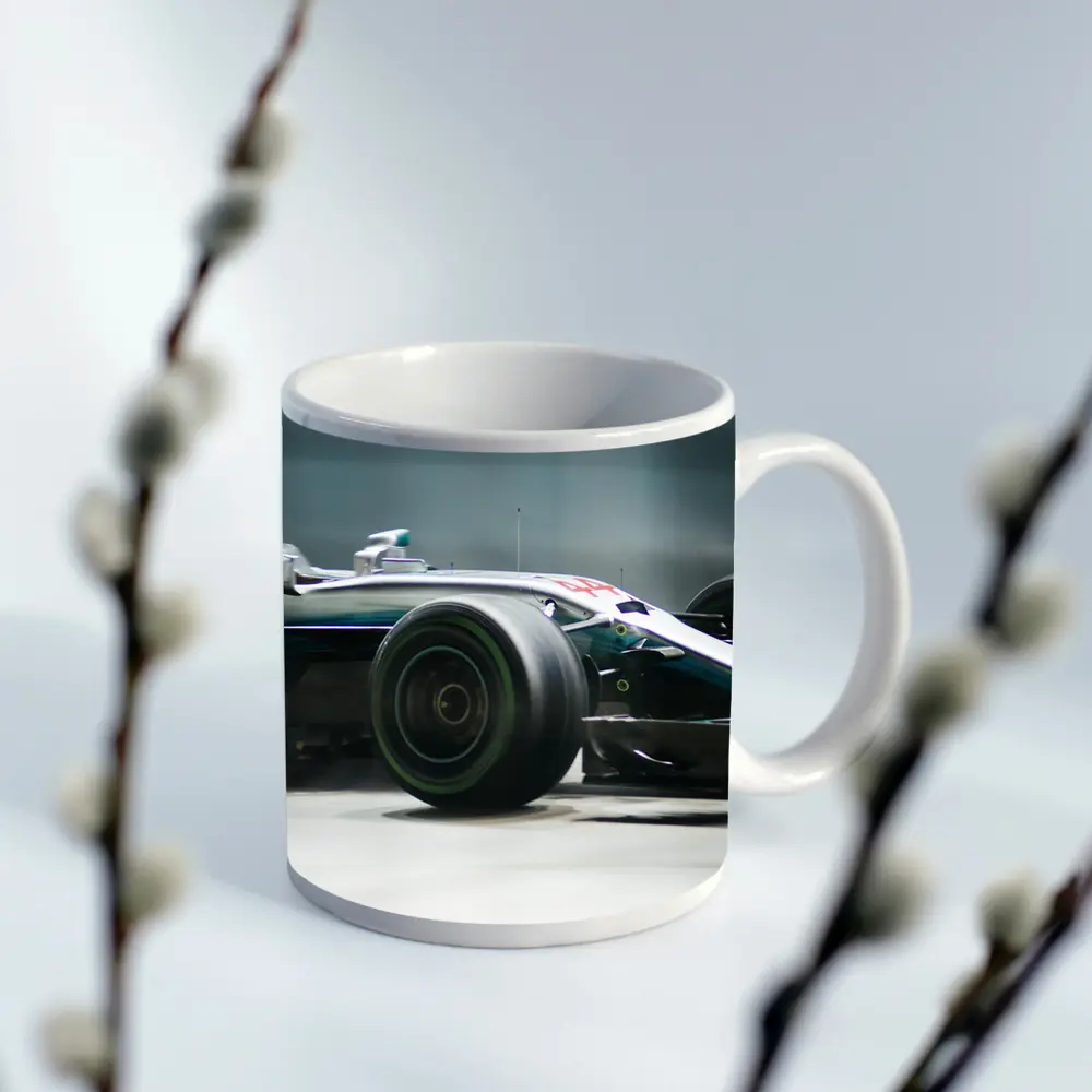 Mercedes AMG F1 Car Racing Night Track – Mugs