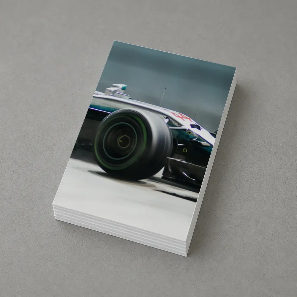 Mercedes AMG F1 Car Racing Night Track – Postcards