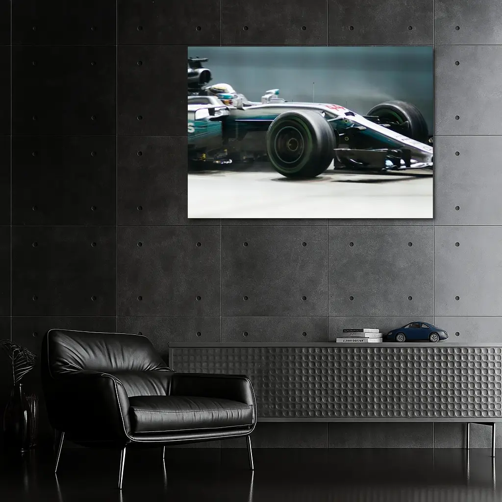 Mercedes-AMG F1 Car Racing Night Track – Wall Art