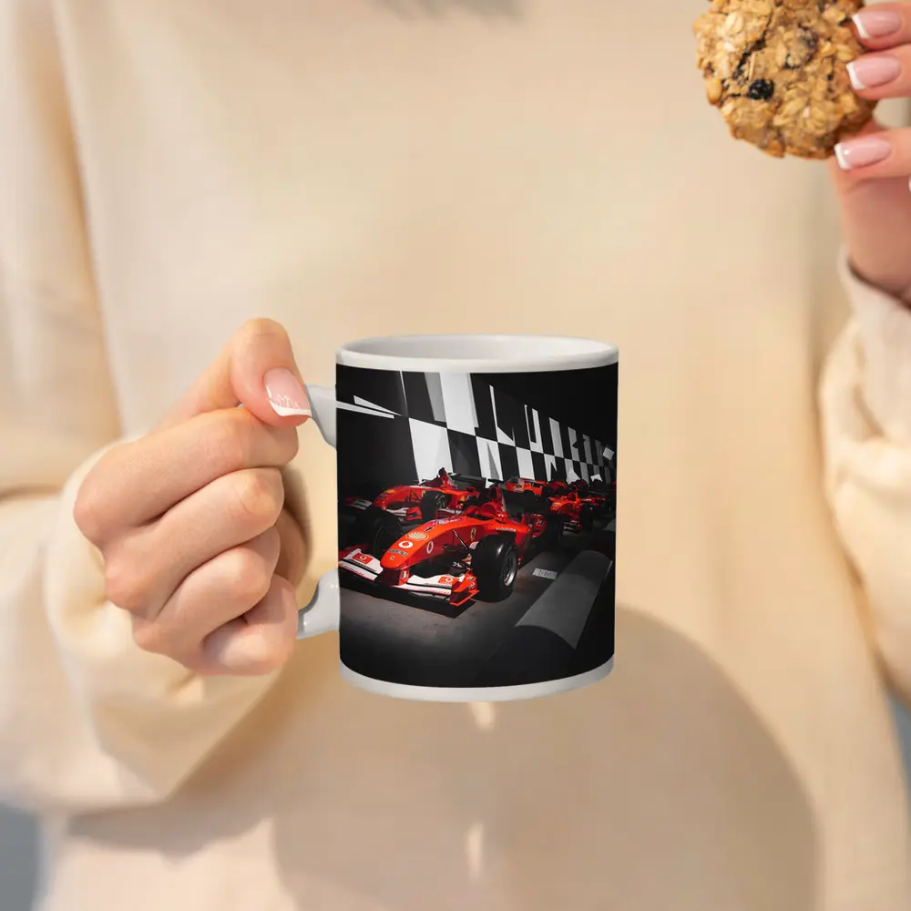 Ferrari Formula One Cars Dark Museum Display – Mugs