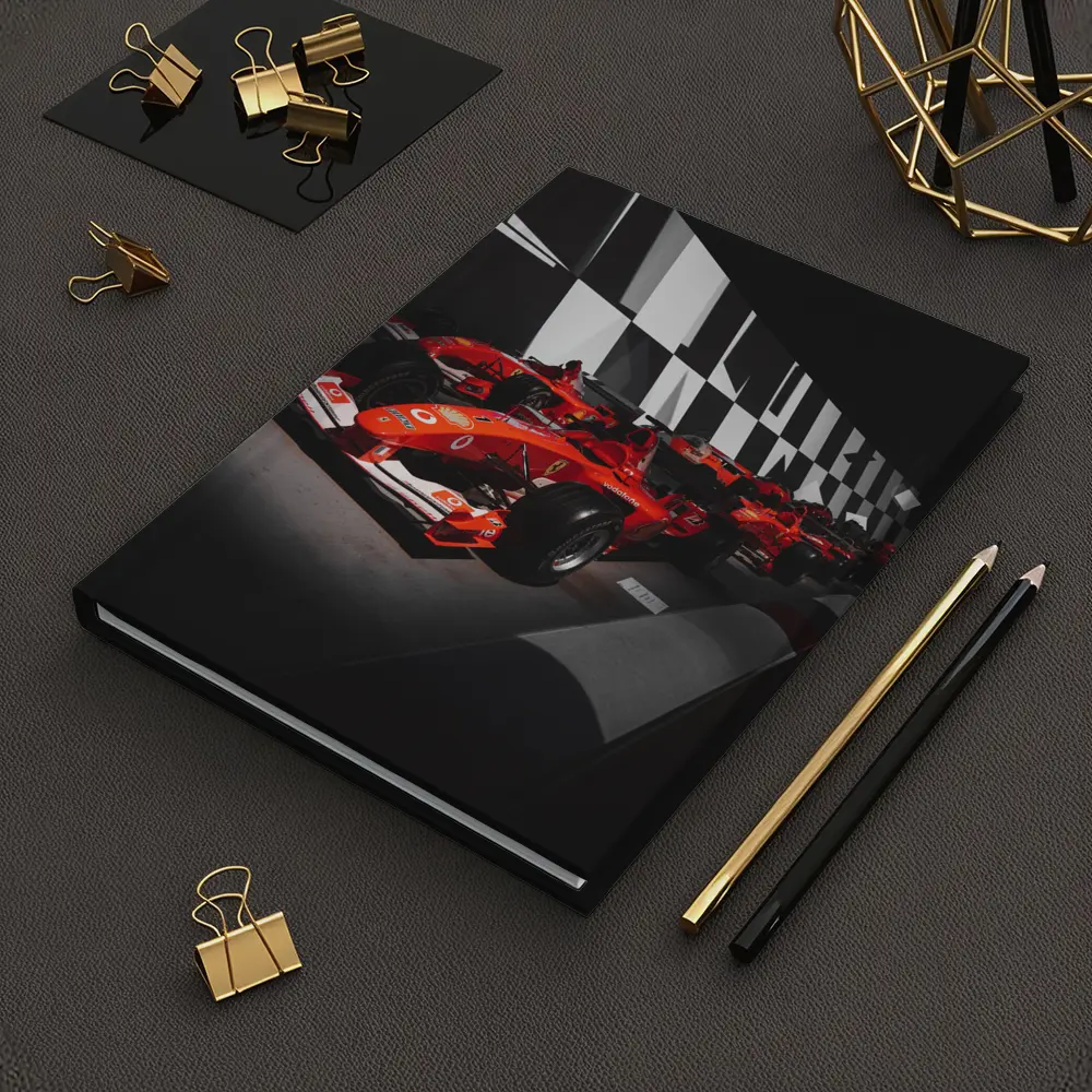 Ferrari Formula One Cars Dark Museum Display – Notebooks