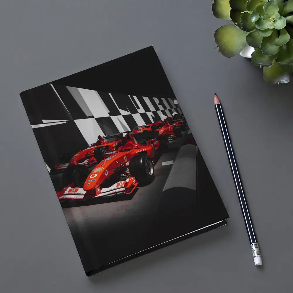 Ferrari Formula One Cars Dark Museum Display – Notebooks