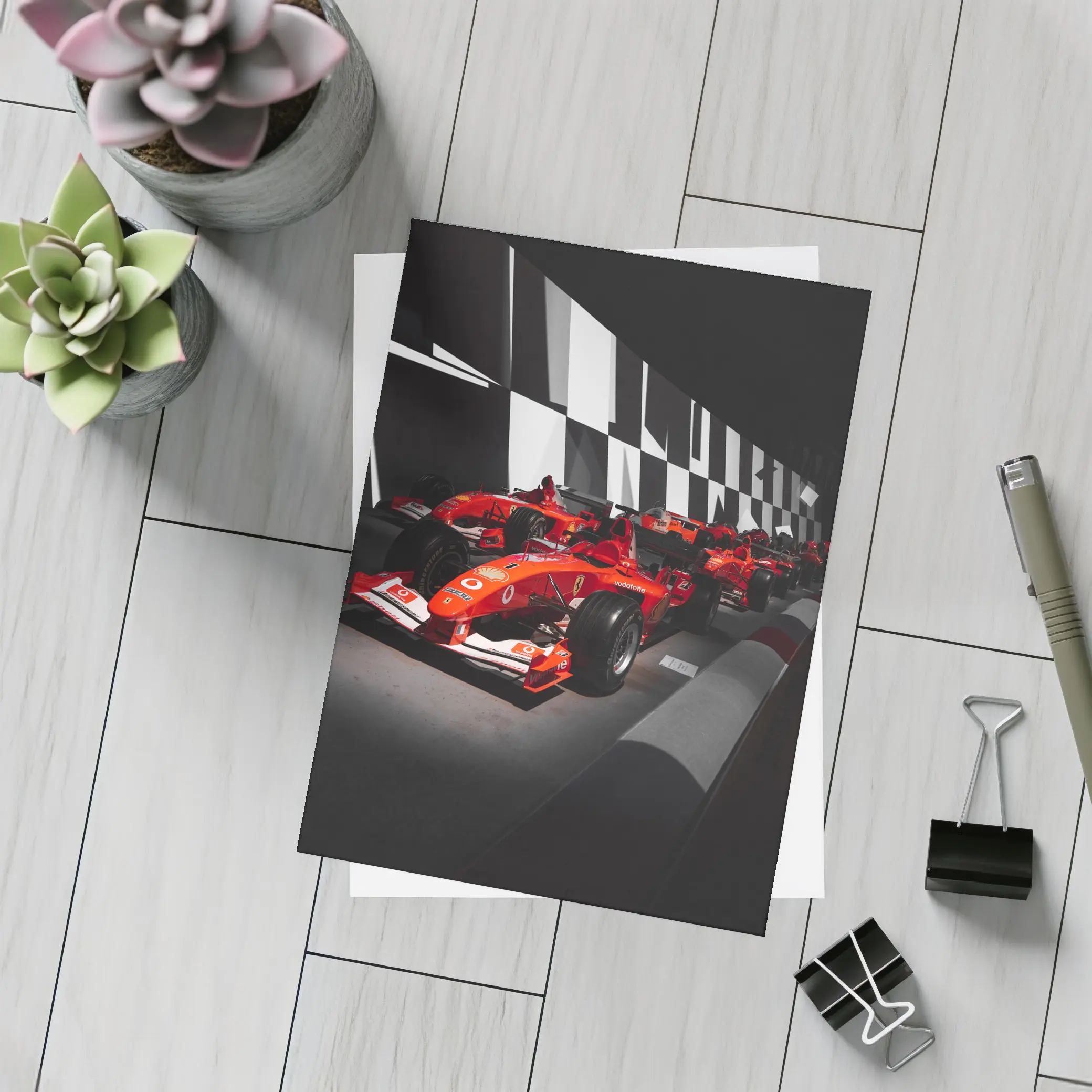 Ferrari Formula One Cars Dark Museum Display – Postcards