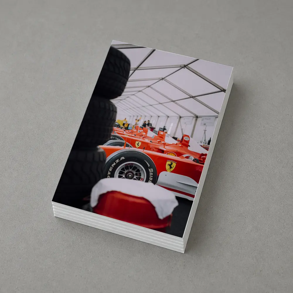 Ferrari Formula One Cars Paddock Garage – Postcards
