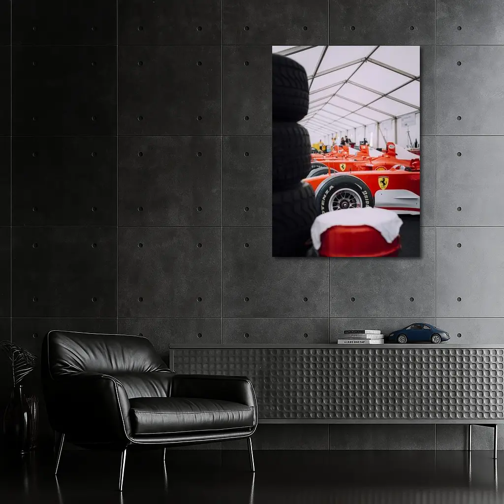 Ferrari Formula One Cars Paddock Garage – Wall Art