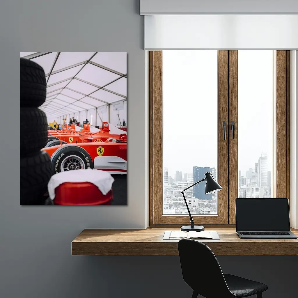 Ferrari Formula One Cars Paddock Garage – Wall Art