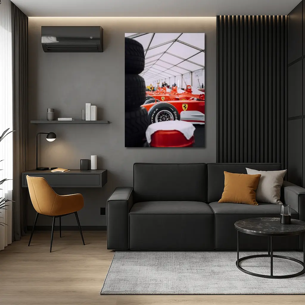 Ferrari Formula One Cars Paddock Garage – Wall Art
