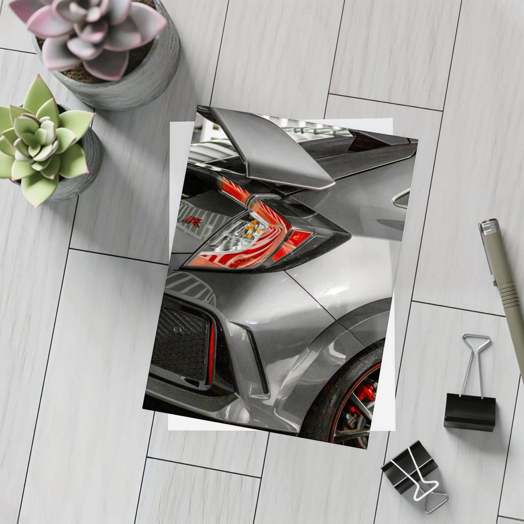 Honda Civic Type R Gray Rear Close Up – Postcards