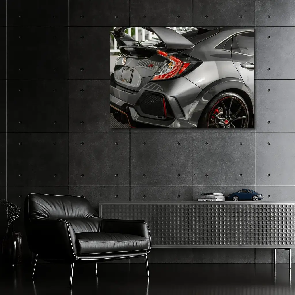 Honda Civic Type R Gray Rear Close Up – Wall Art
