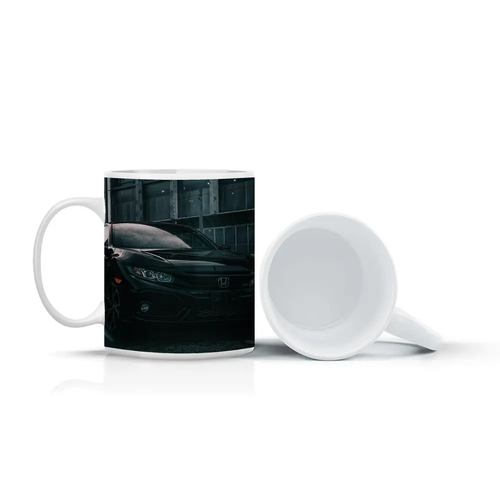 Honda Civic Si Black Rainy Urban Street – Mugs
