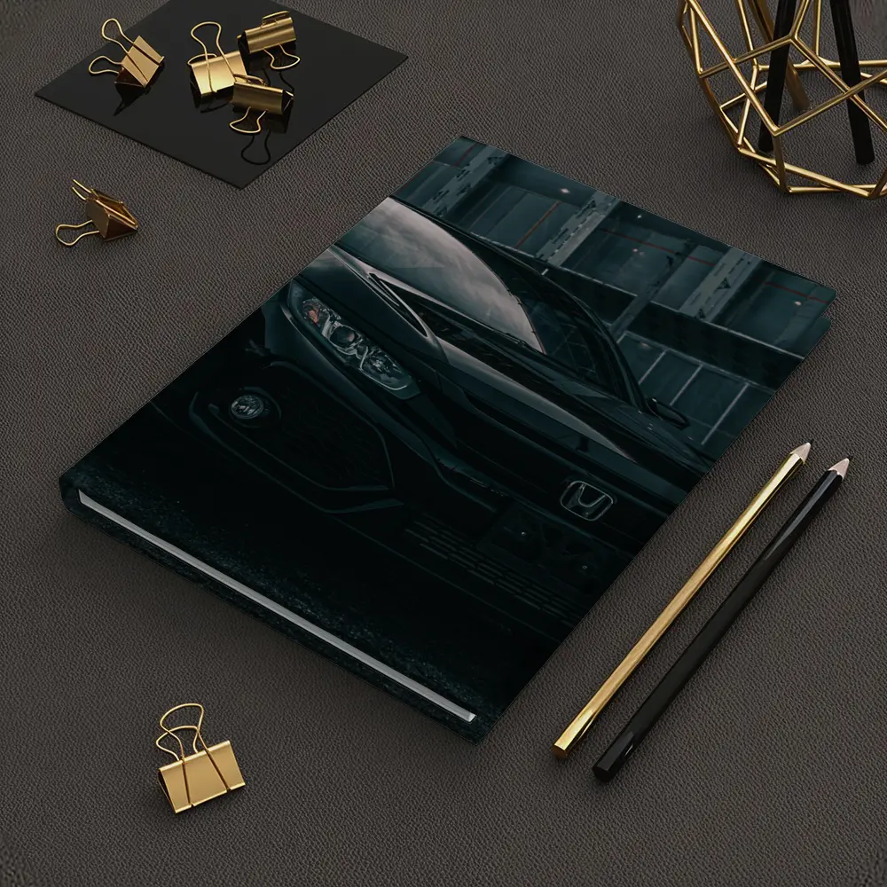 Honda Civic Si Black Rainy Urban Street – Notebooks