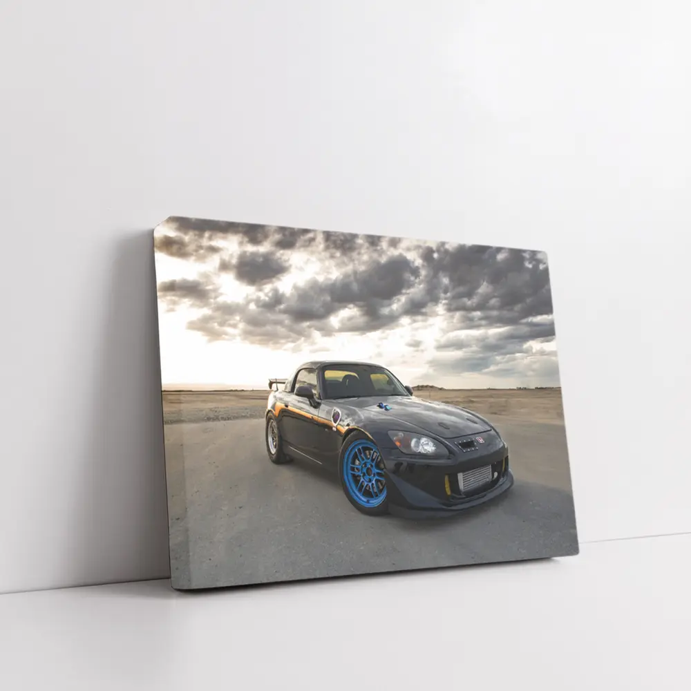 Honda S2000 Black Sports Car Dramatic Sky – Wall Art