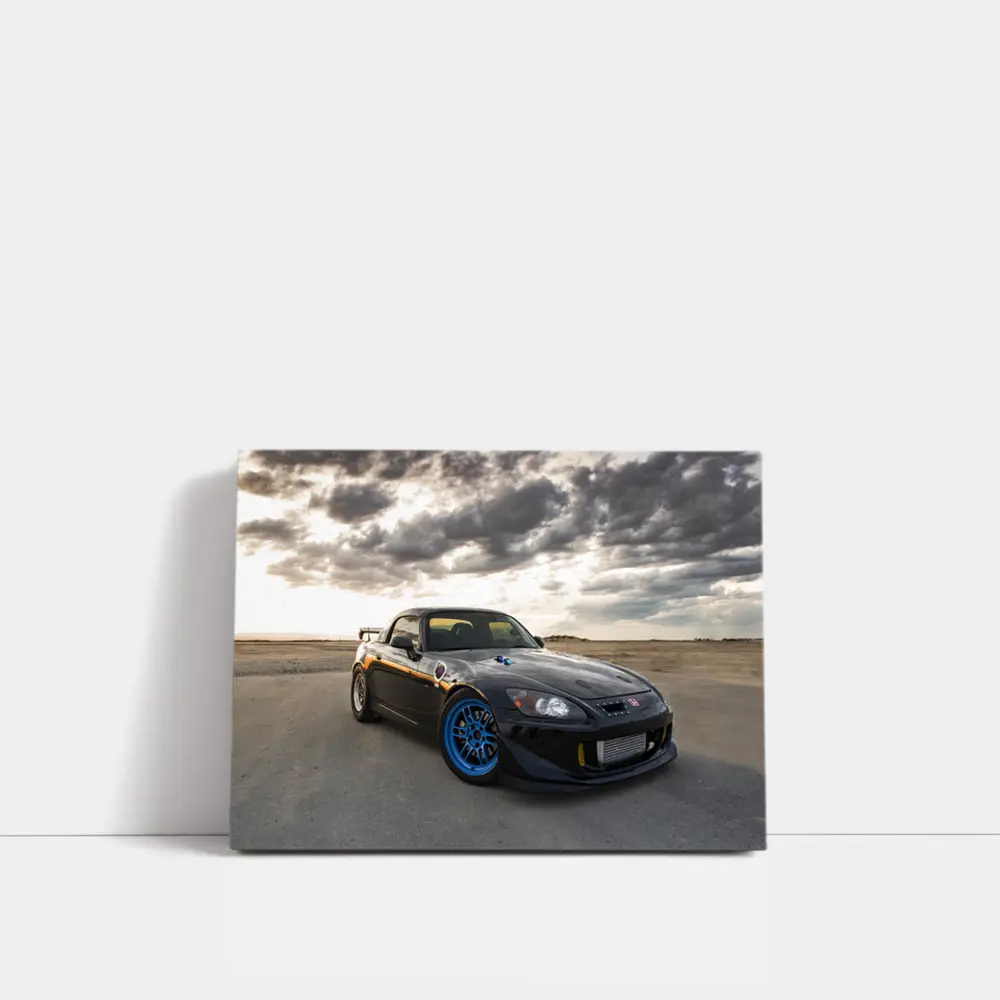 Honda S2000 Black Sports Car Dramatic Sky – Wall Art