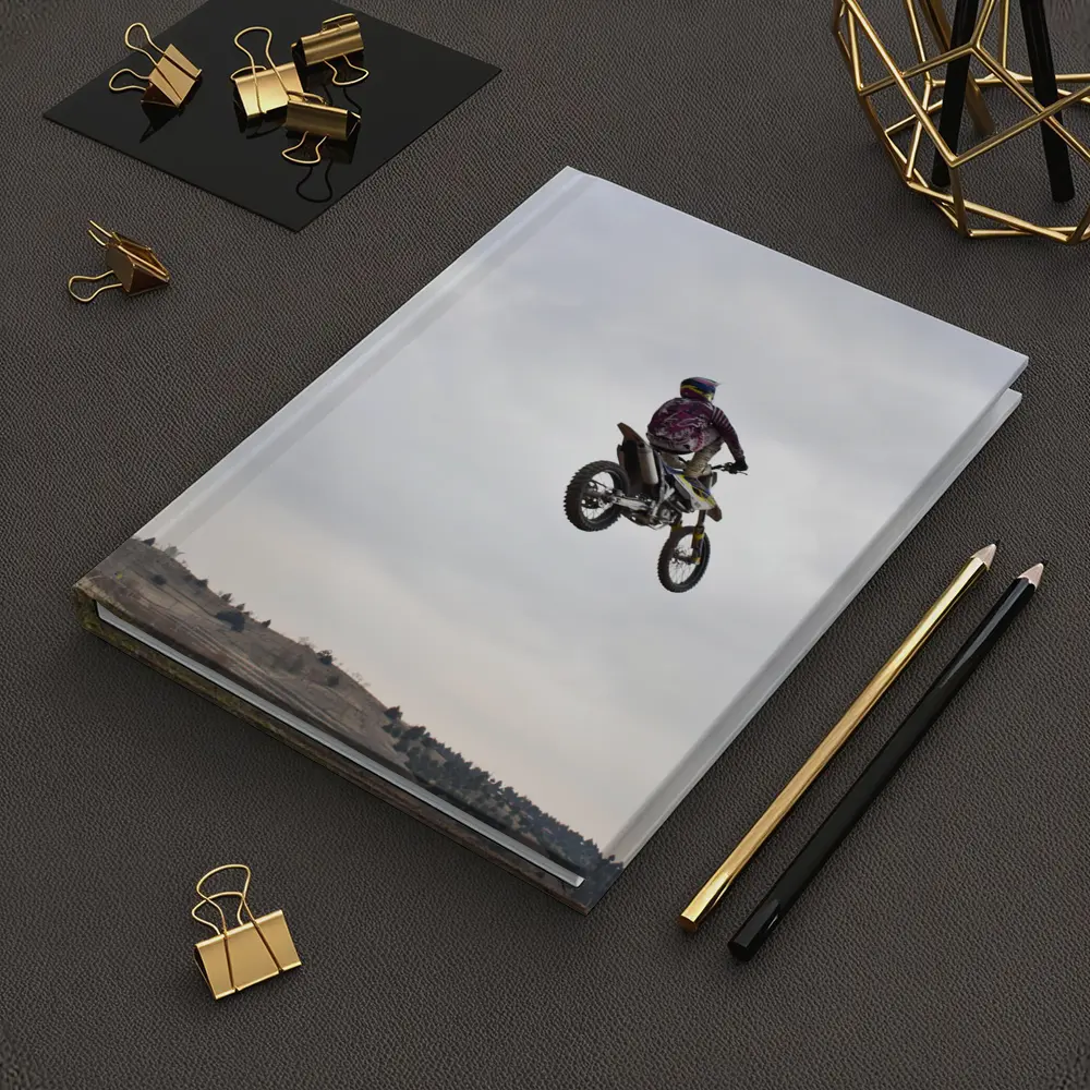 Motocross Rider Big Air Jump Cloudy Sky – Notebooks