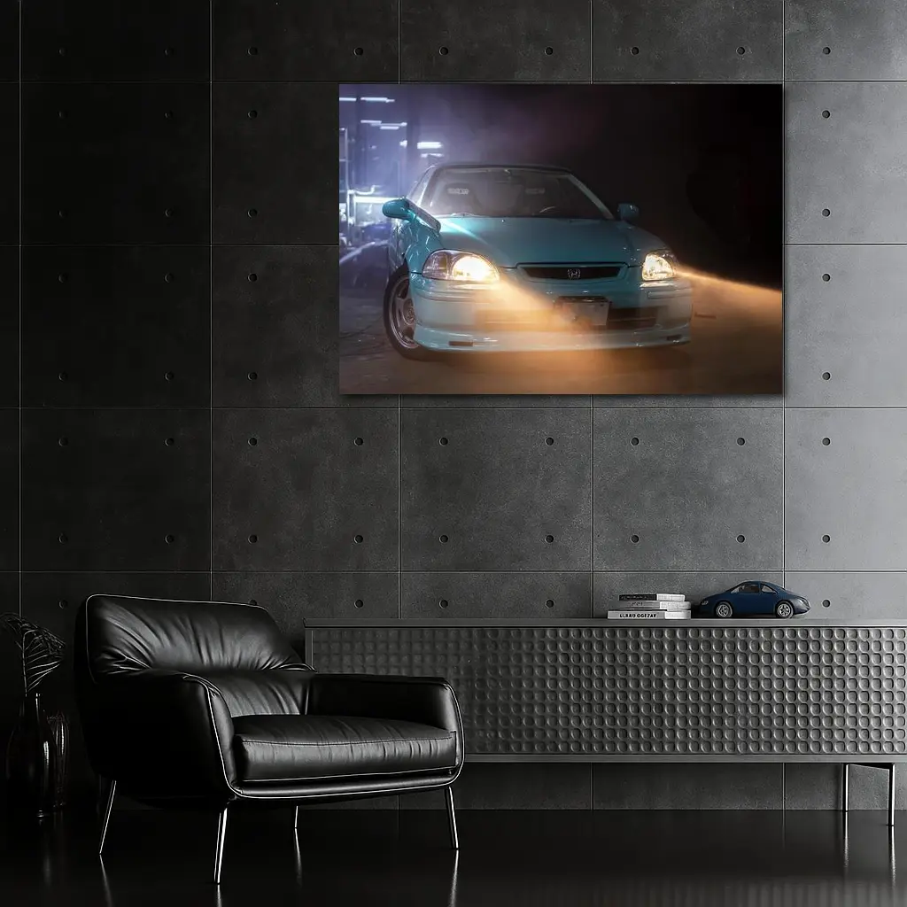 Honda Civic EK Teal Garage Night Lights – Wall Art