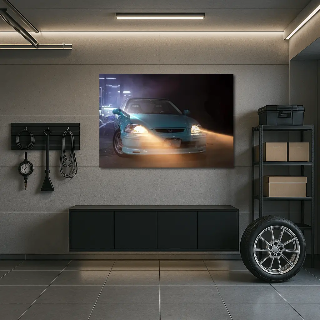 Honda Civic EK Teal Garage Night Lights – Wall Art