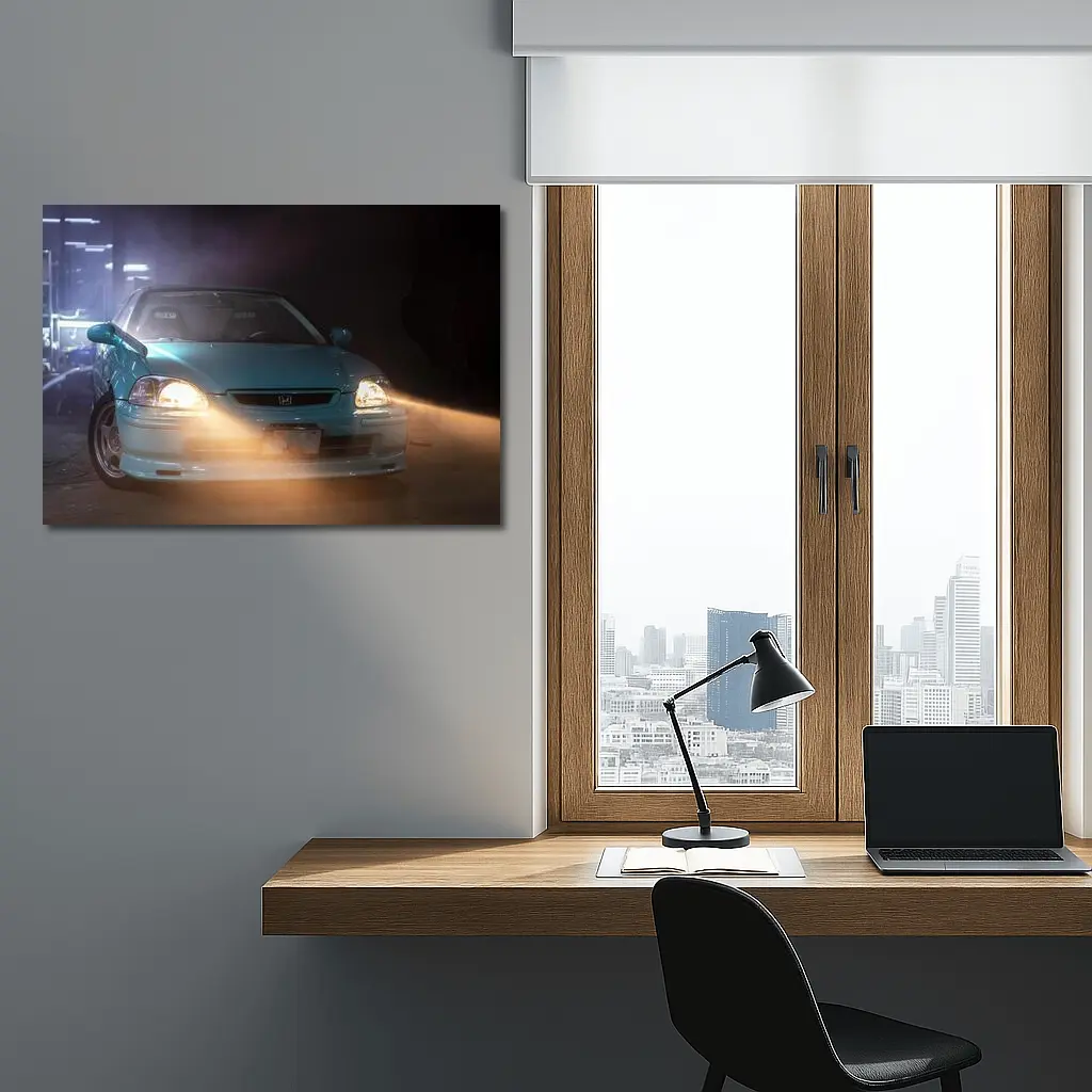 Honda Civic EK Teal Garage Night Lights – Wall Art
